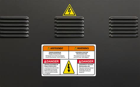 electric panel box warning label|warning labels for electrical equipment.